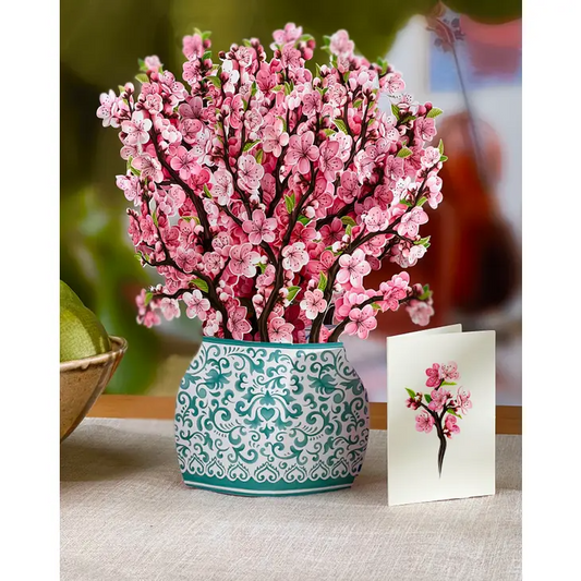 Cherry Blossom - Pop-Up Flower Bouquet Greeting Card - Mellow Monkey