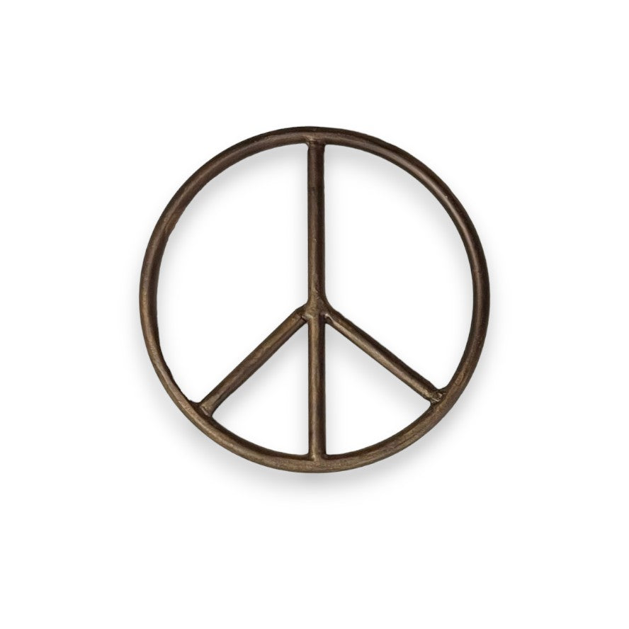 Hand Forged Metal Peace Sign - 3-1/3-in - Mellow Monkey