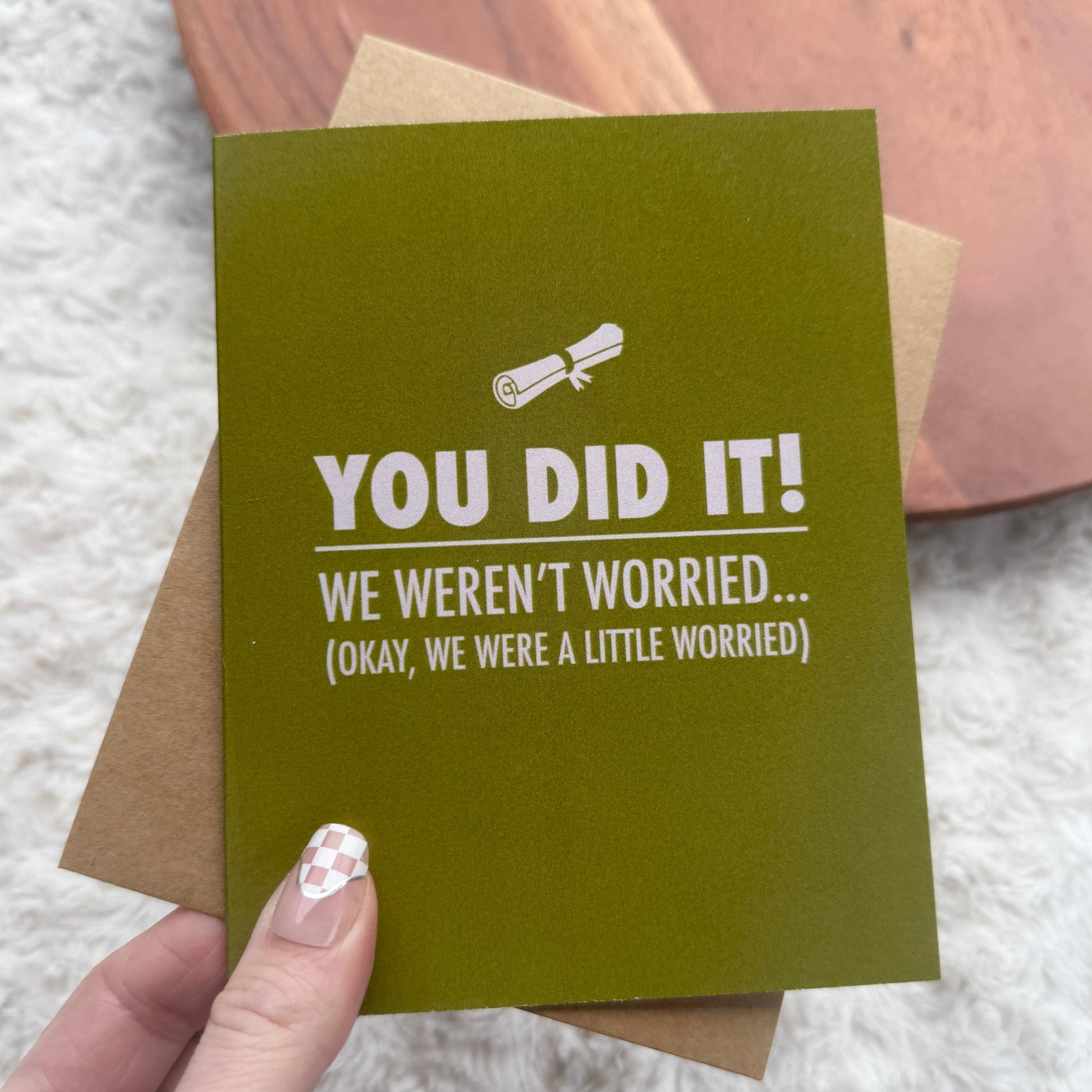 You Did It! We Weren't Worried - Graduation Greeting Card - Mellow Monkey