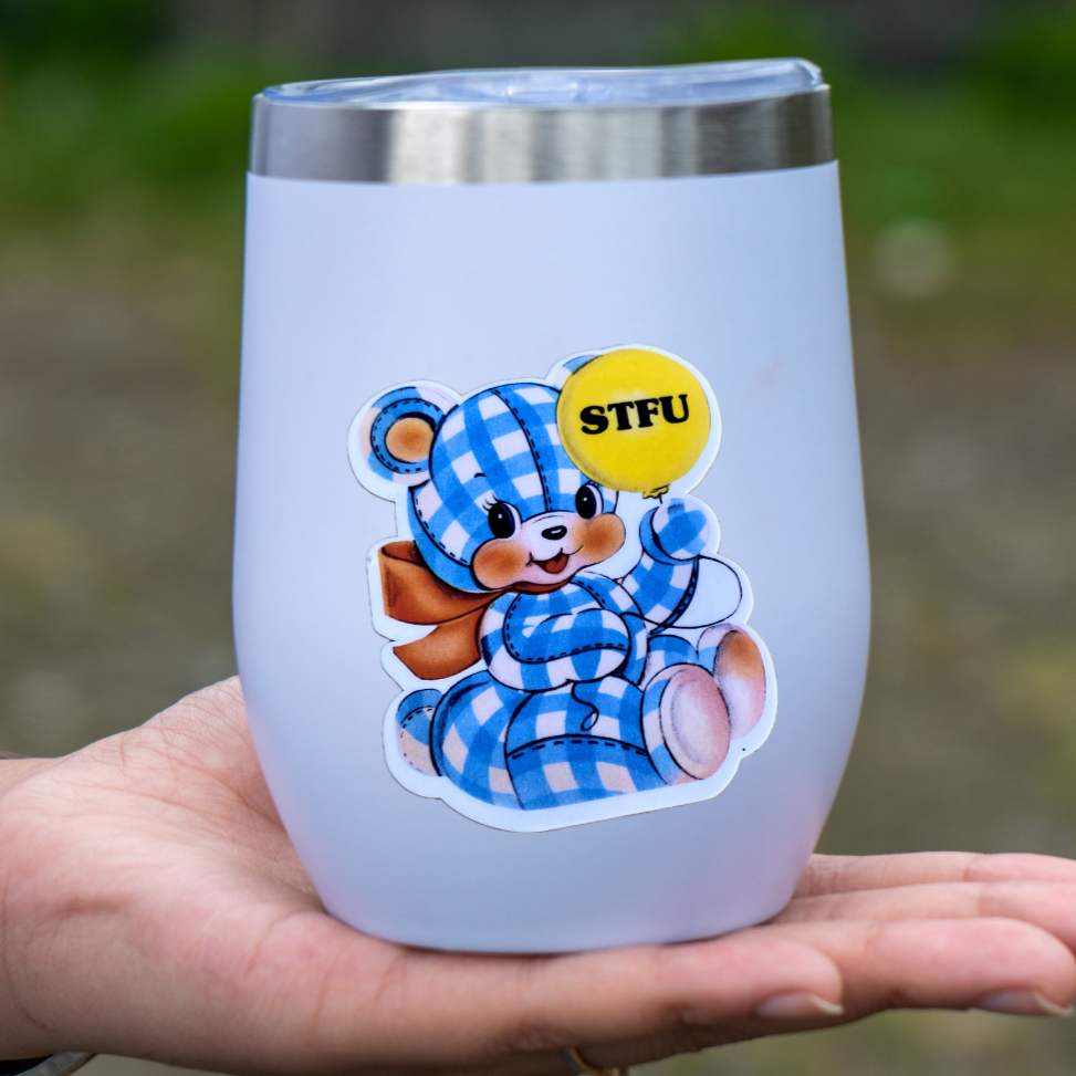 STFU - Vintage Style Vinyl Decal Sticker - 3-in - Mellow Monkey