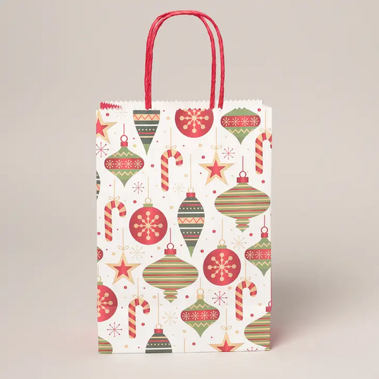 Holiday Paper Gift Bag - Ornaments - Mellow Monkey