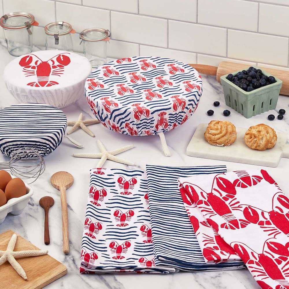 Lobster Waves - Kitchen Towels - Set of 3 - Mellow Monkey