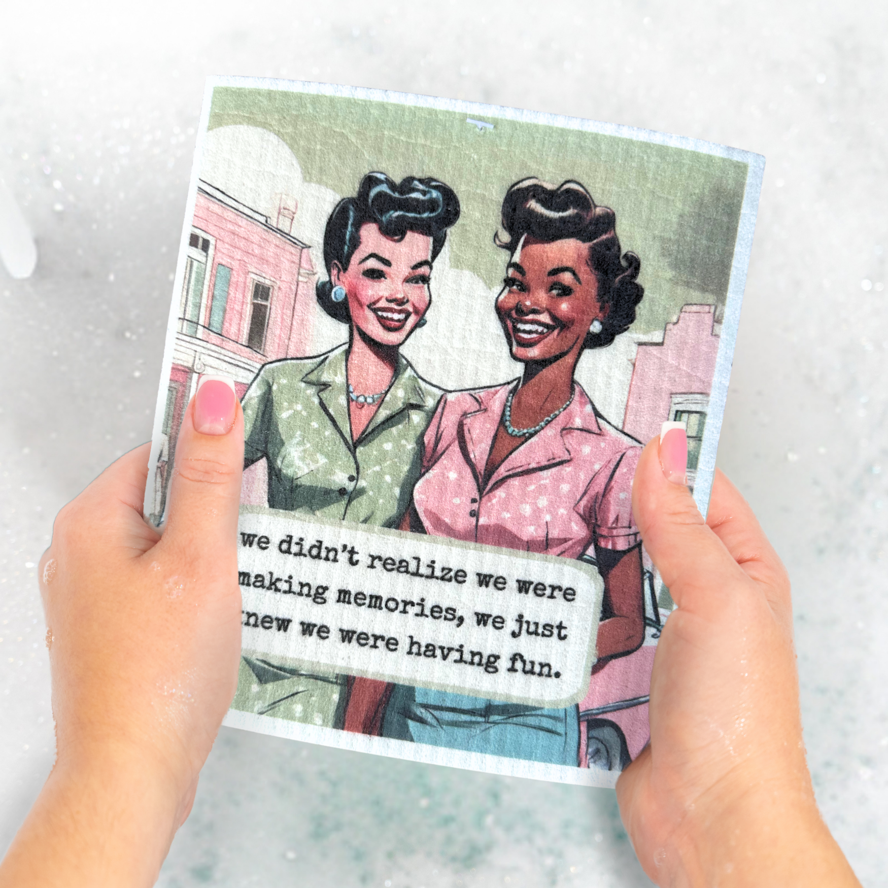 Nostalgic Swedish Dishcloth - Making Memories Having Fun - Mellow Monkey