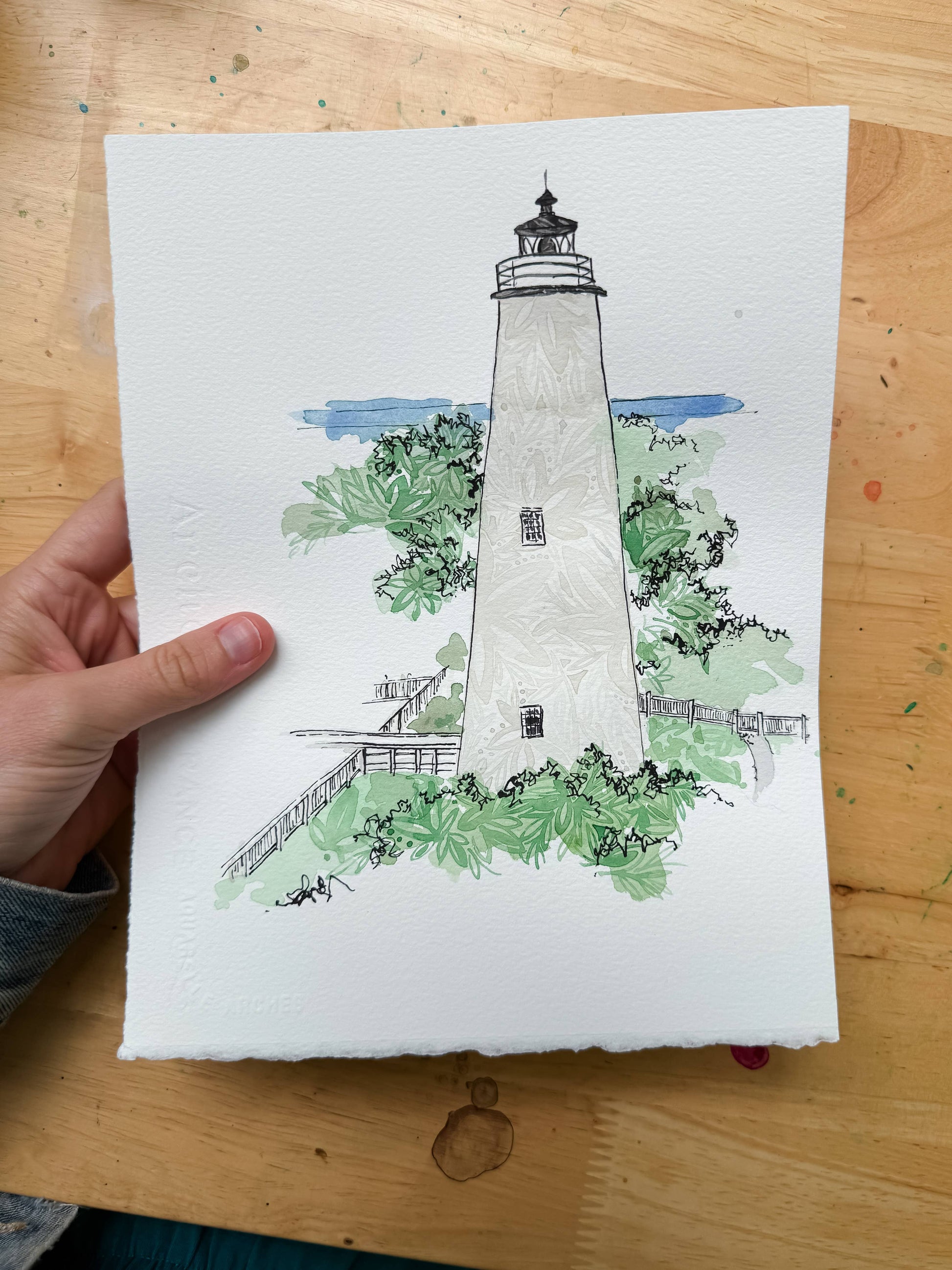 Ocracoke Lighthouse Single Notecard - NC Coast Collection - Mellow Monkey