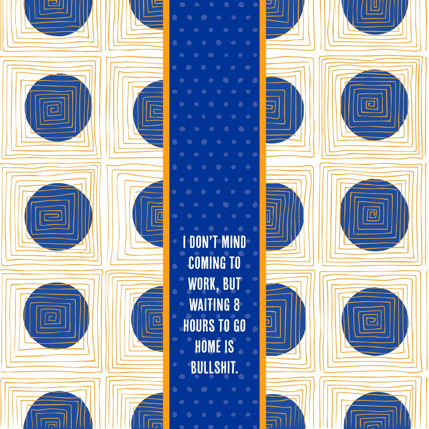 8 Hours - Funny Cotton Dish Towel - Mellow Monkey