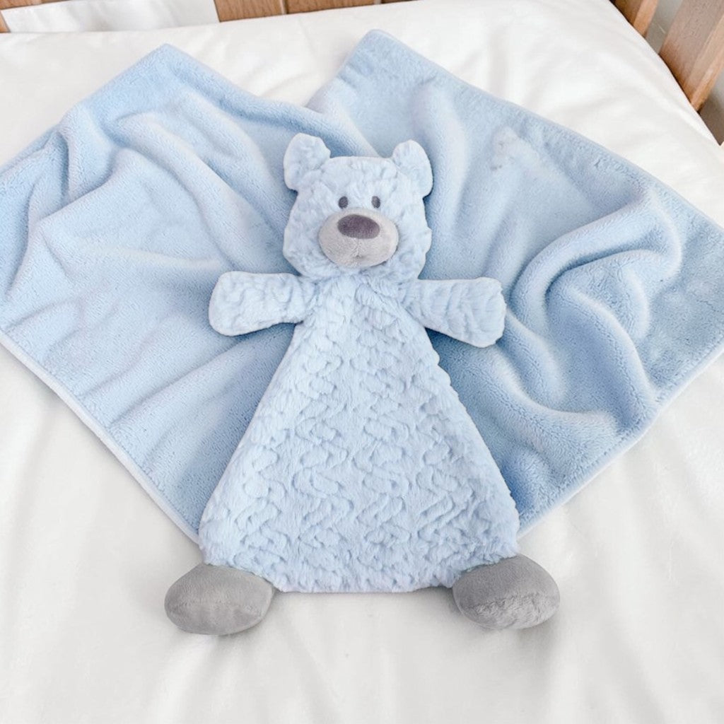 Blake Bear Rattle Blankie - 13-in - Mellow Monkey