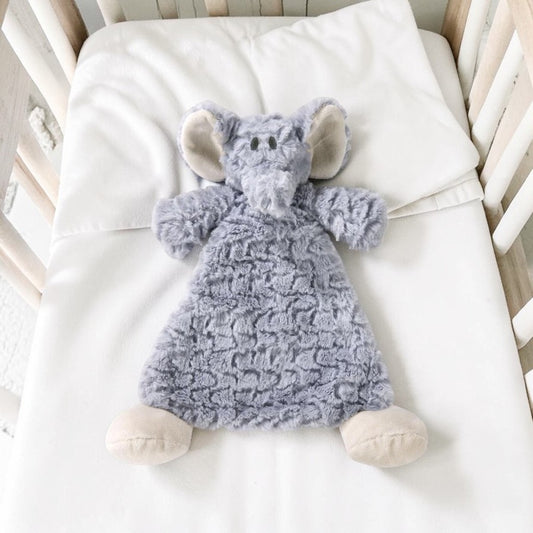 Ellery Elephant Rattle Blankie - 13-in - Mellow Monkey