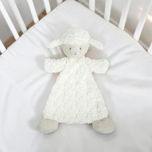 Dolly Lamb Rattle Blankie - 13-in - Mellow Monkey