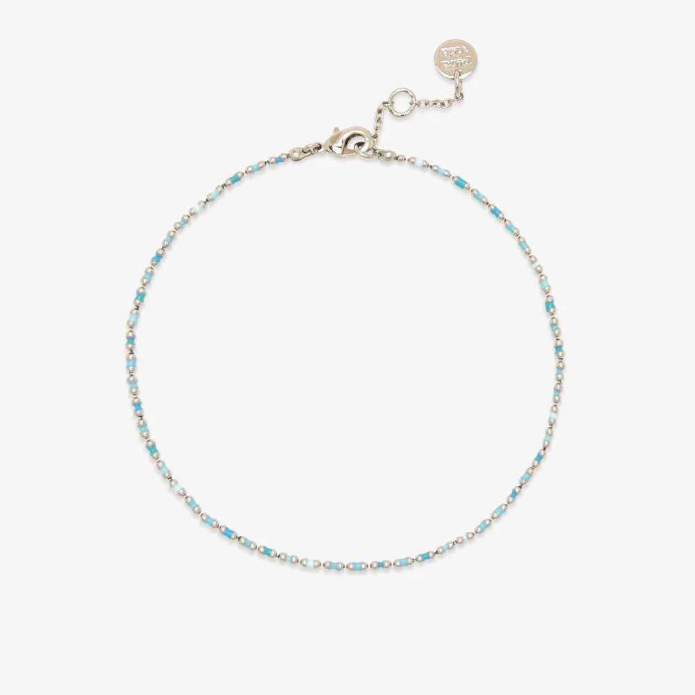 Pura Vida Dainty Enamel Chain Anklet - Silver - Mellow Monkey