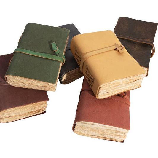 Mini Leather Wrap Journals - 1st Edition - 6-1/4-in x 4-1/4-in - Mellow Monkey