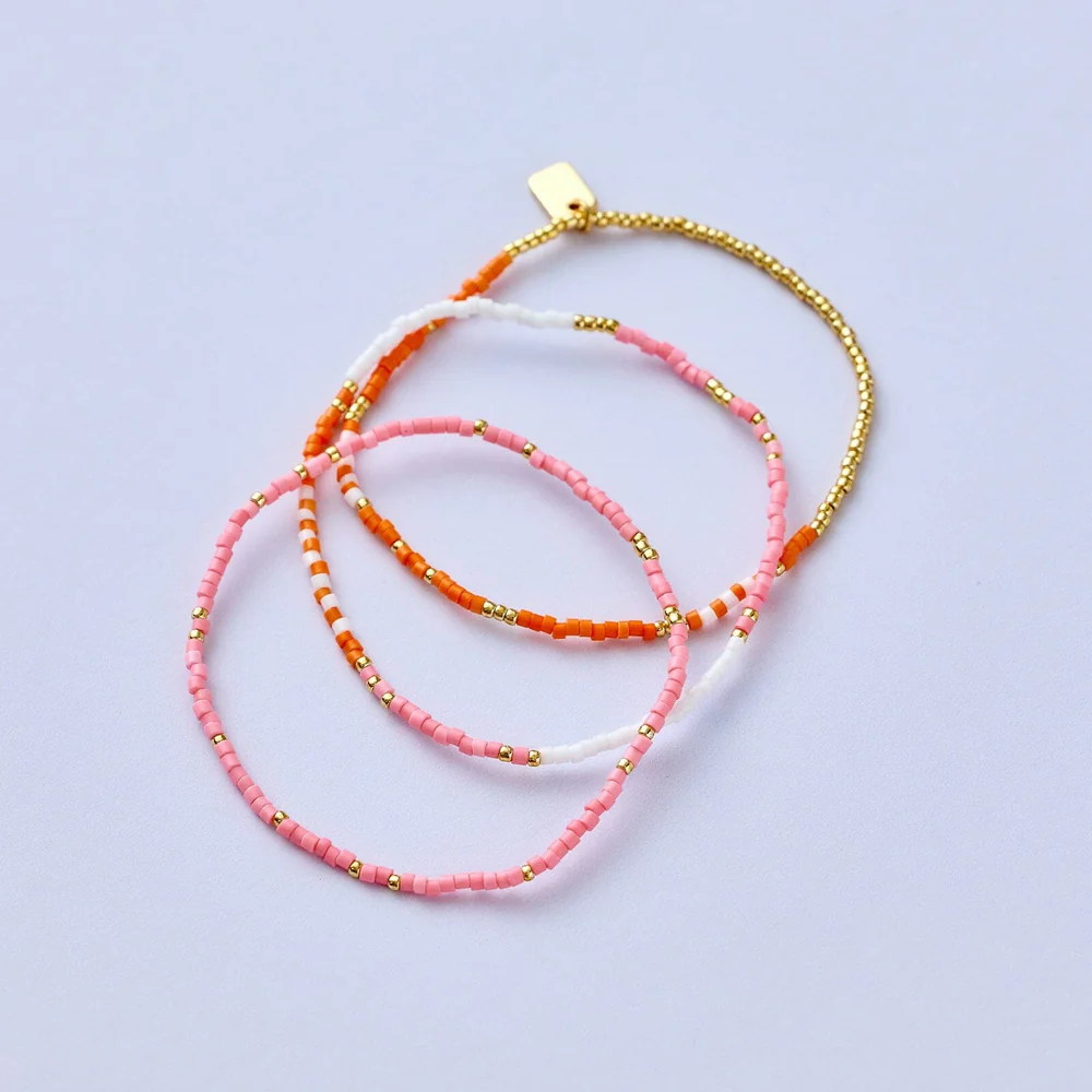 Pura Vida Warm Breeze Gold Stretch Bracelets - Set of 3 - Mellow Monkey