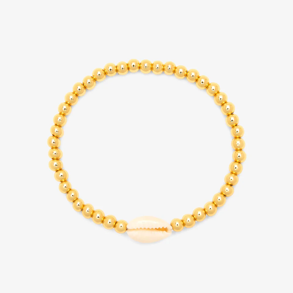 Pura Vida Cowrie Gold Ball Stretch Bracelet – Mellow Monkey