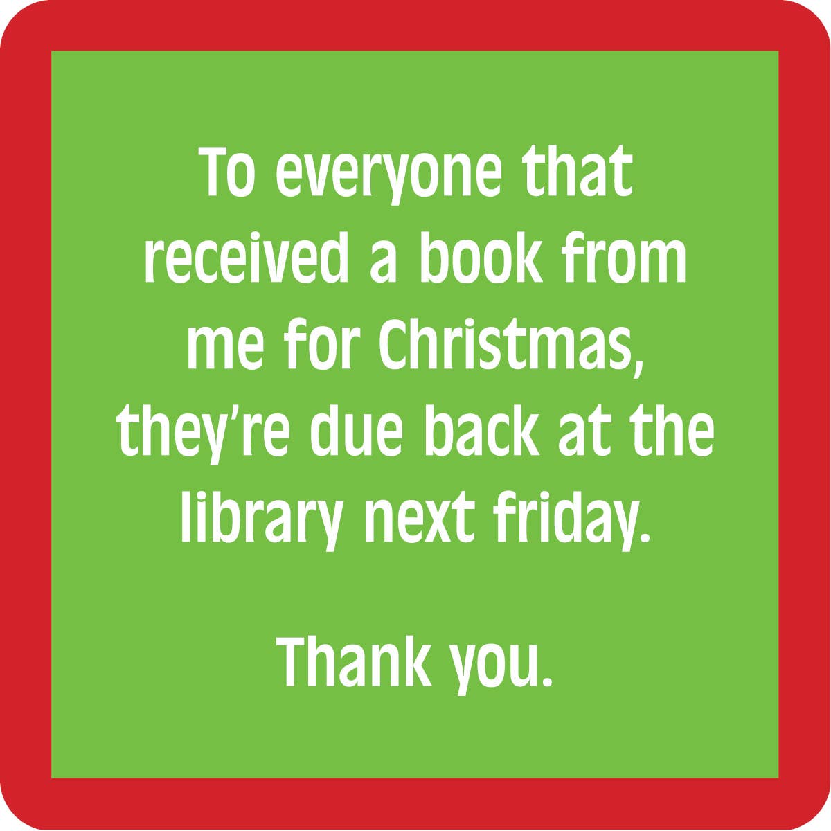 Christmas Book - Coaster - 4 inch - Mellow Monkey