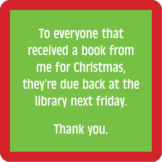 Christmas Book - Coaster - 4 inch - Mellow Monkey