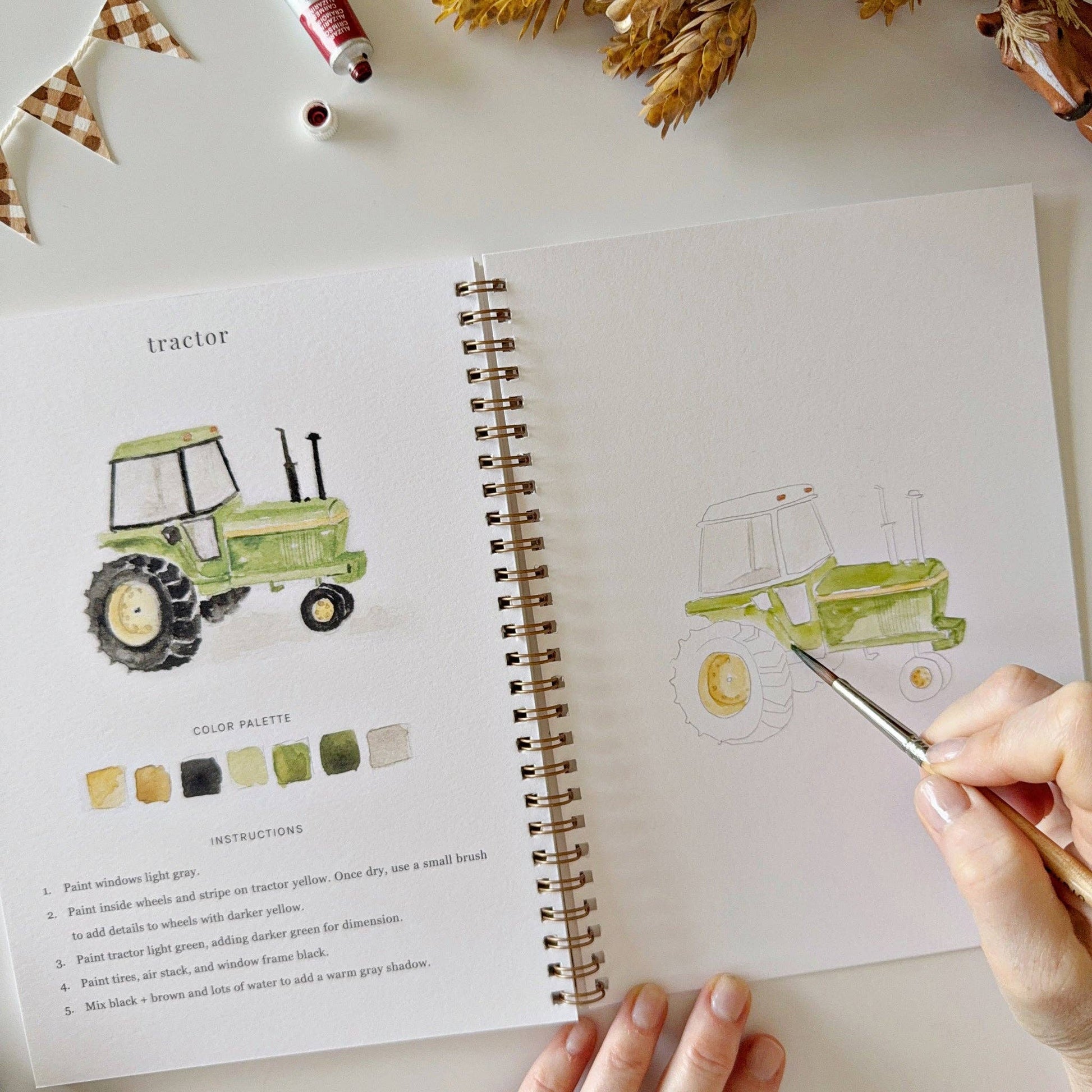 Farm Watercolor Workbook - Mellow Monkey
