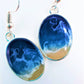 Handmade/Handcrafted Resin Ocean Beach Wave Oval Earrings - Mellow Monkey