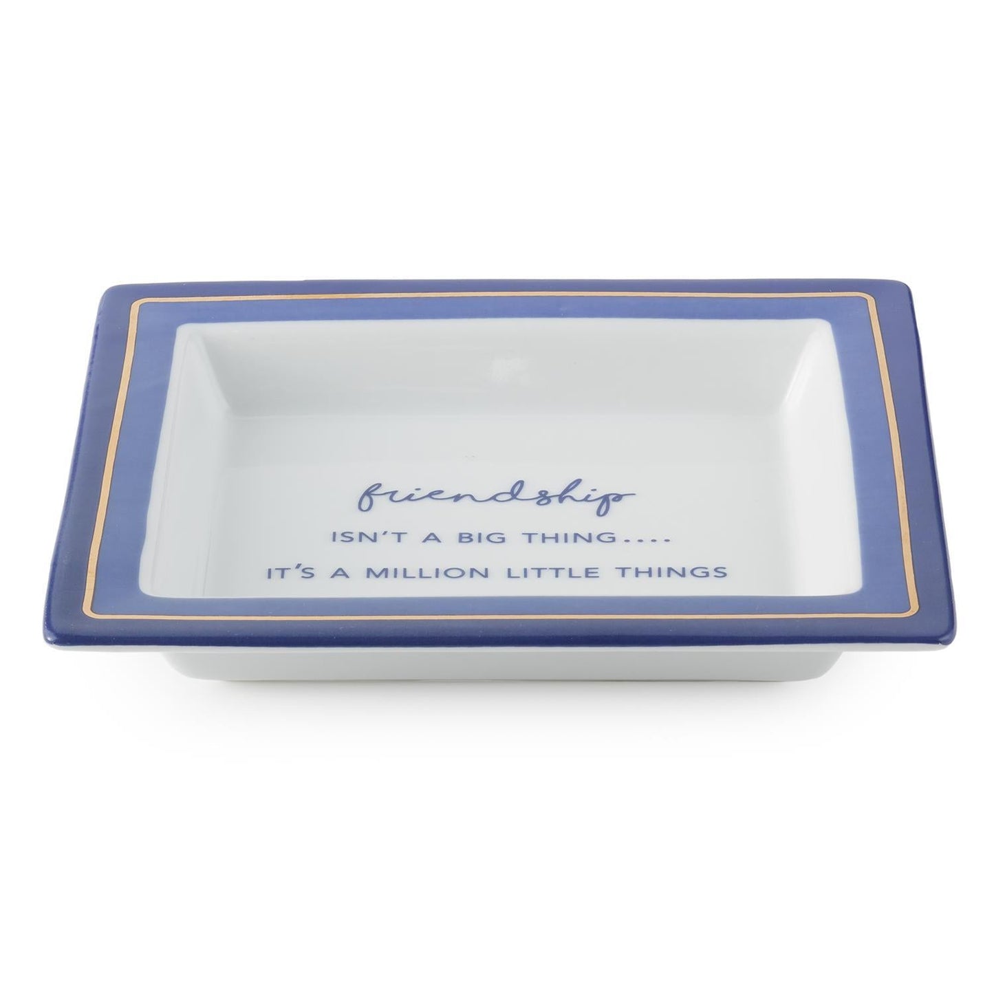 Wise Sayings Porcelain Tray in Gift Box "Friendship Isn't A Big Thing.... It's A Million Little Things" - Mellow Monkey