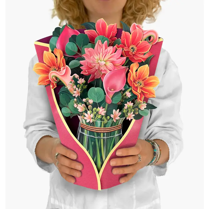 Dear Dahlia - Pop-Up Flower Bouquet Greeting Card - Mellow Monkey