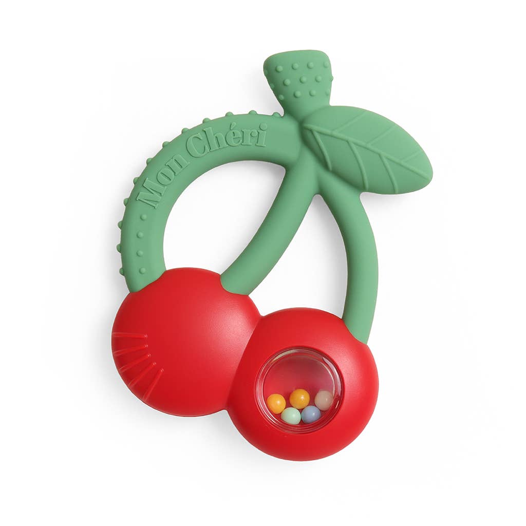 Cherries Bitzy Shake™ - Silicone Teether with Rattle - Mellow Monkey