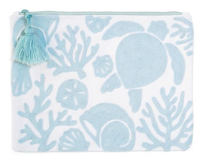 At The Shore Embroidered Multipurpose Pouch - Mellow Monkey