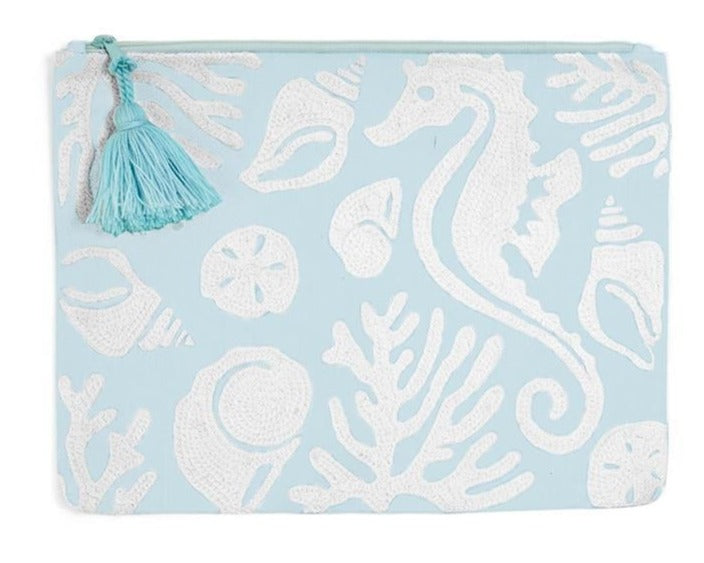 At The Shore Embroidered Multipurpose Pouch - Mellow Monkey