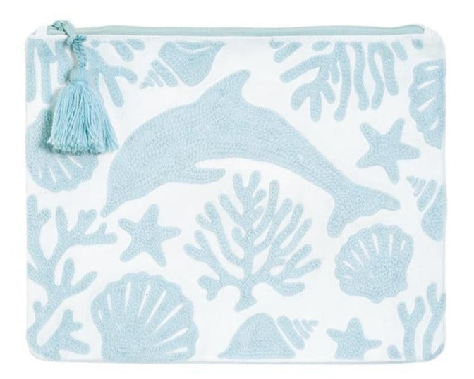 At The Shore Embroidered Multipurpose Pouch - Mellow Monkey