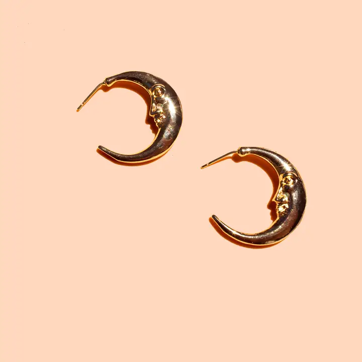 Moonstruck Hoops - 18k Gold Plated - Mellow Monkey