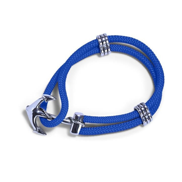 Blue Anchors Away Nautical Rope Bracelet - Mellow Monkey