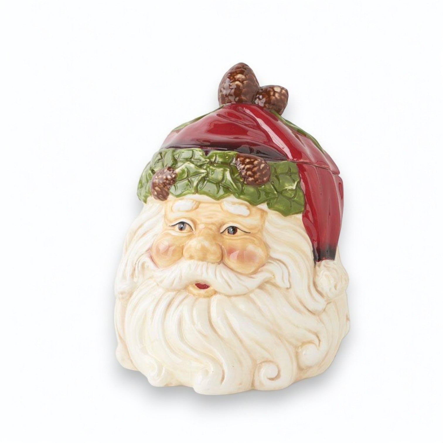 Santa Face Ceramic Cookie Jar - 8-in - Mellow Monkey