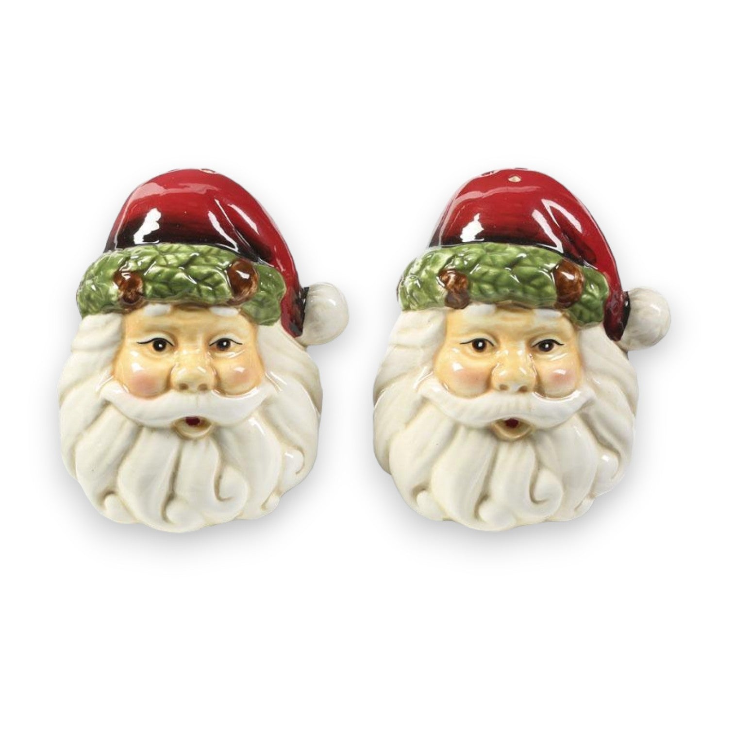 3.5 Inch Santa Face Ceramic Salt and Pepper Set - Mellow Monkey