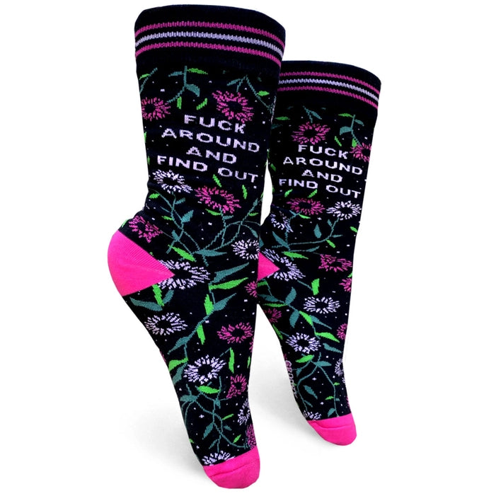 Fuck Around and Find Out - Women's Crew Socks - Mellow Monkey