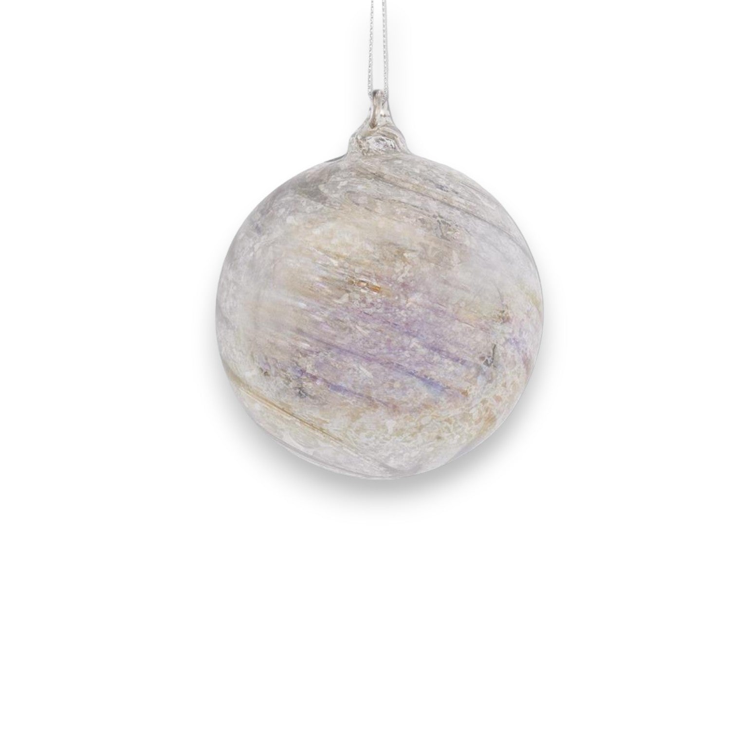 Silver Mercury Swirl Round Glass Ornament - Mellow Monkey