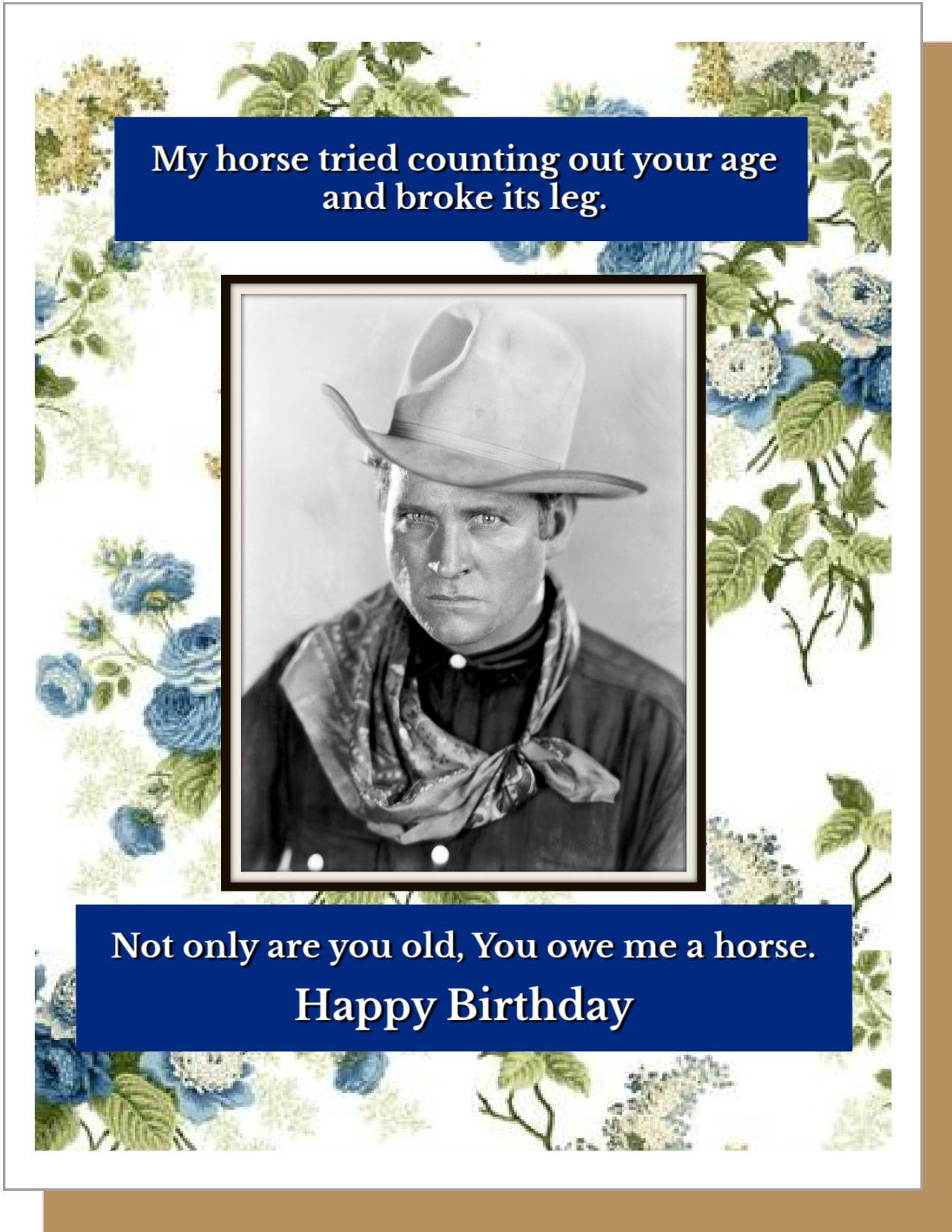You Owe Me A Horse Birthday Greeting Card - Mellow Monkey