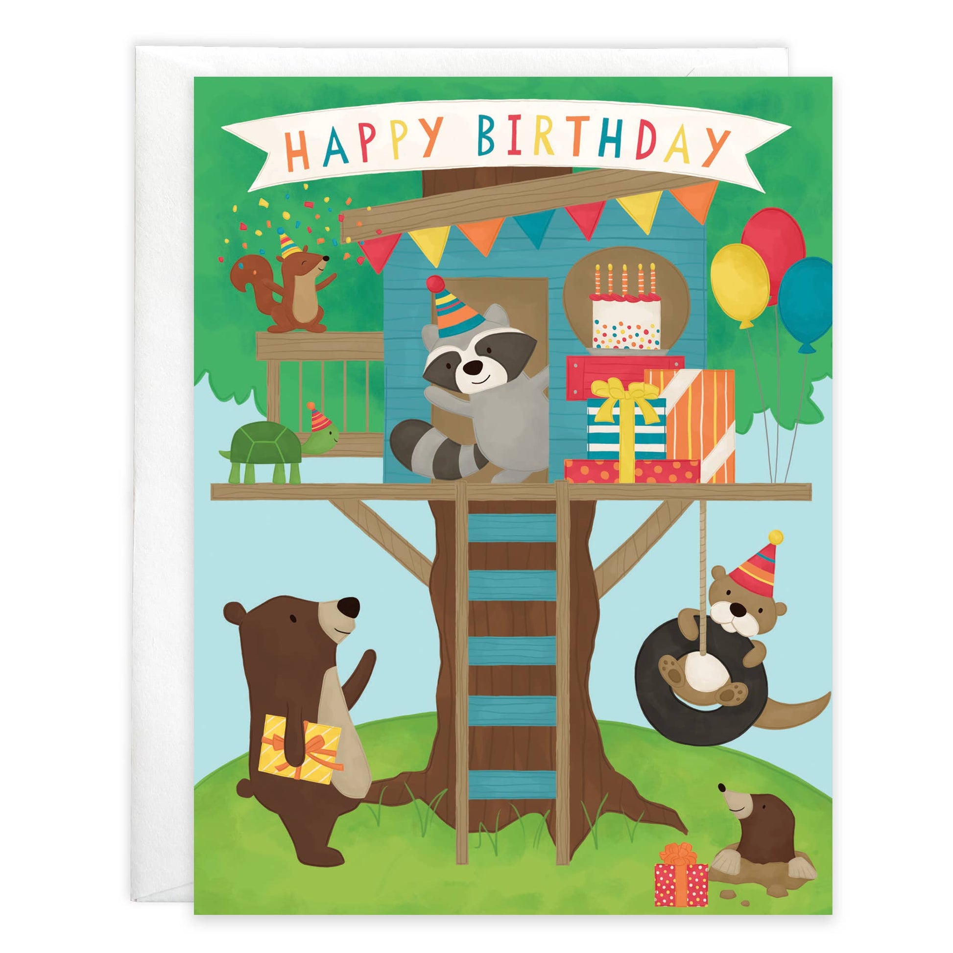 Birthday Greeting Card - Treehouse Party-Kids - Mellow Monkey