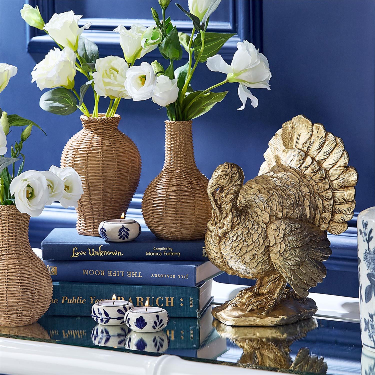 Blue and White Chinoiserie Candleholder with Tealight Candle - Mellow Monkey