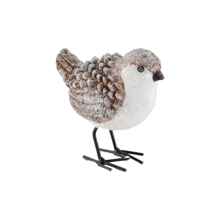 Glittered Wood Grain Pinecone Bird - Mellow Monkey