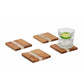 Verglas Acacia Wood and Resin Coaster - 4-pc Set with Holder - Mellow Monkey