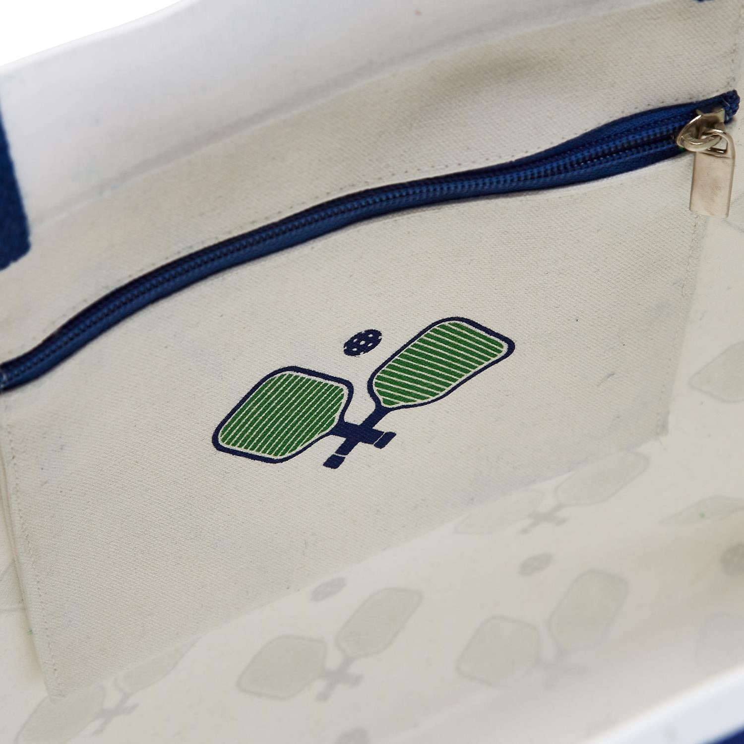 Large Green and Blue Pickleball Tote Bag - Mellow Monkey