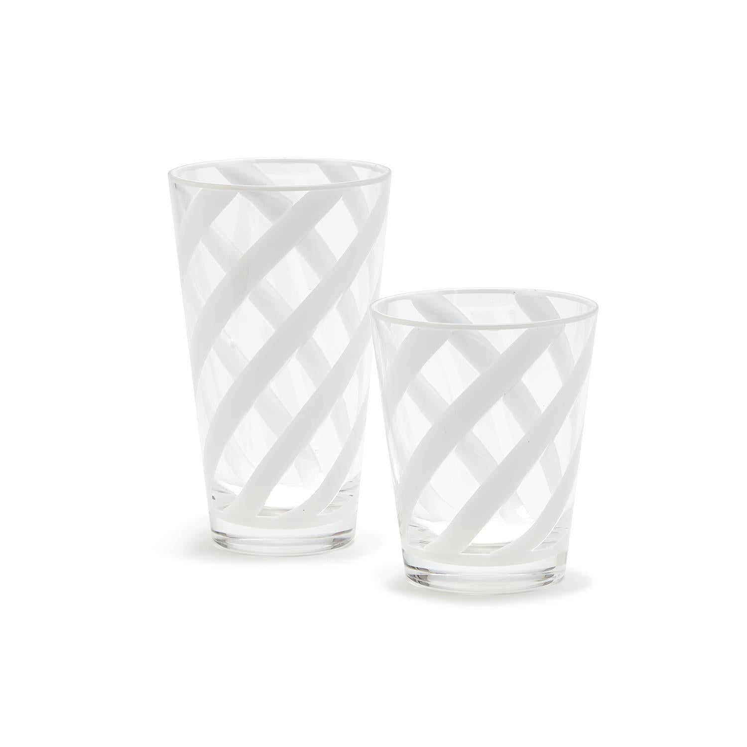 Interlaced Opaque White Drinking Glass - Mellow Monkey