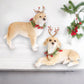 Assorted Resin Brown Dogs with Antlers and Wreath - Mellow Monkey