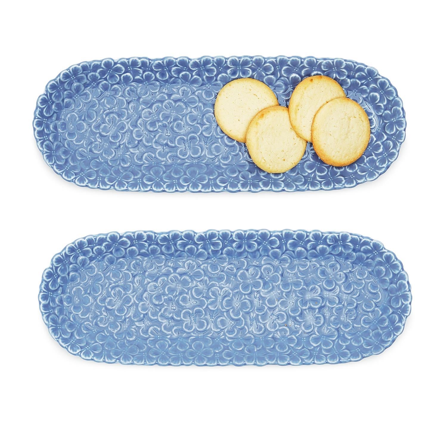 Blue Hydrangea Porcelain Tidbit Tray or Cracker Dish - Mellow Monkey