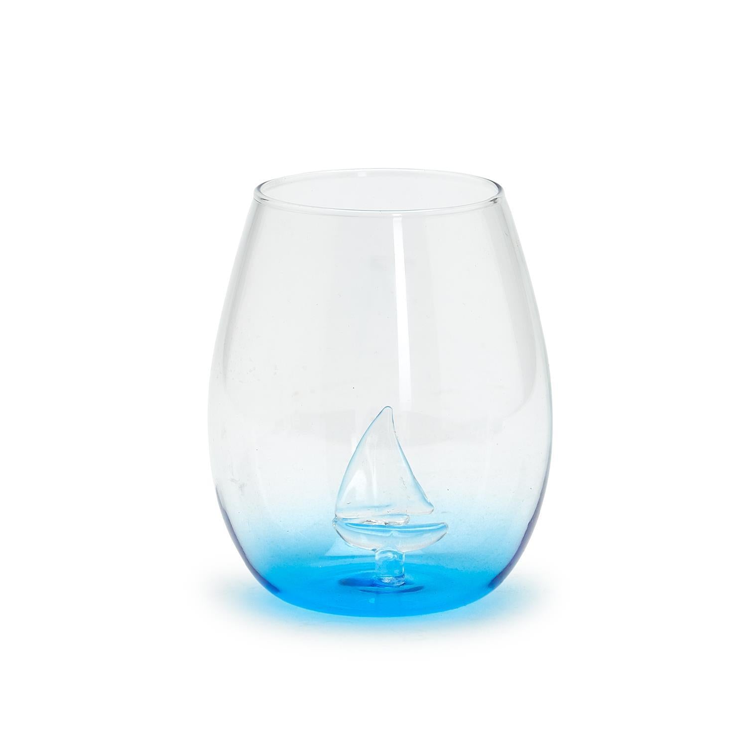 Sailboat Stemless Wine Glass - 20-oz. - Mellow Monkey