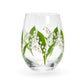 Lily of The Valley Stemless Wine Glass - Mellow Monkey