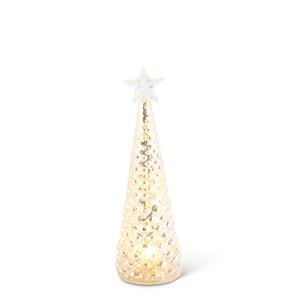 Gold Hobnail Mercury Glass Light-Up Tree with Timer - Mellow Monkey