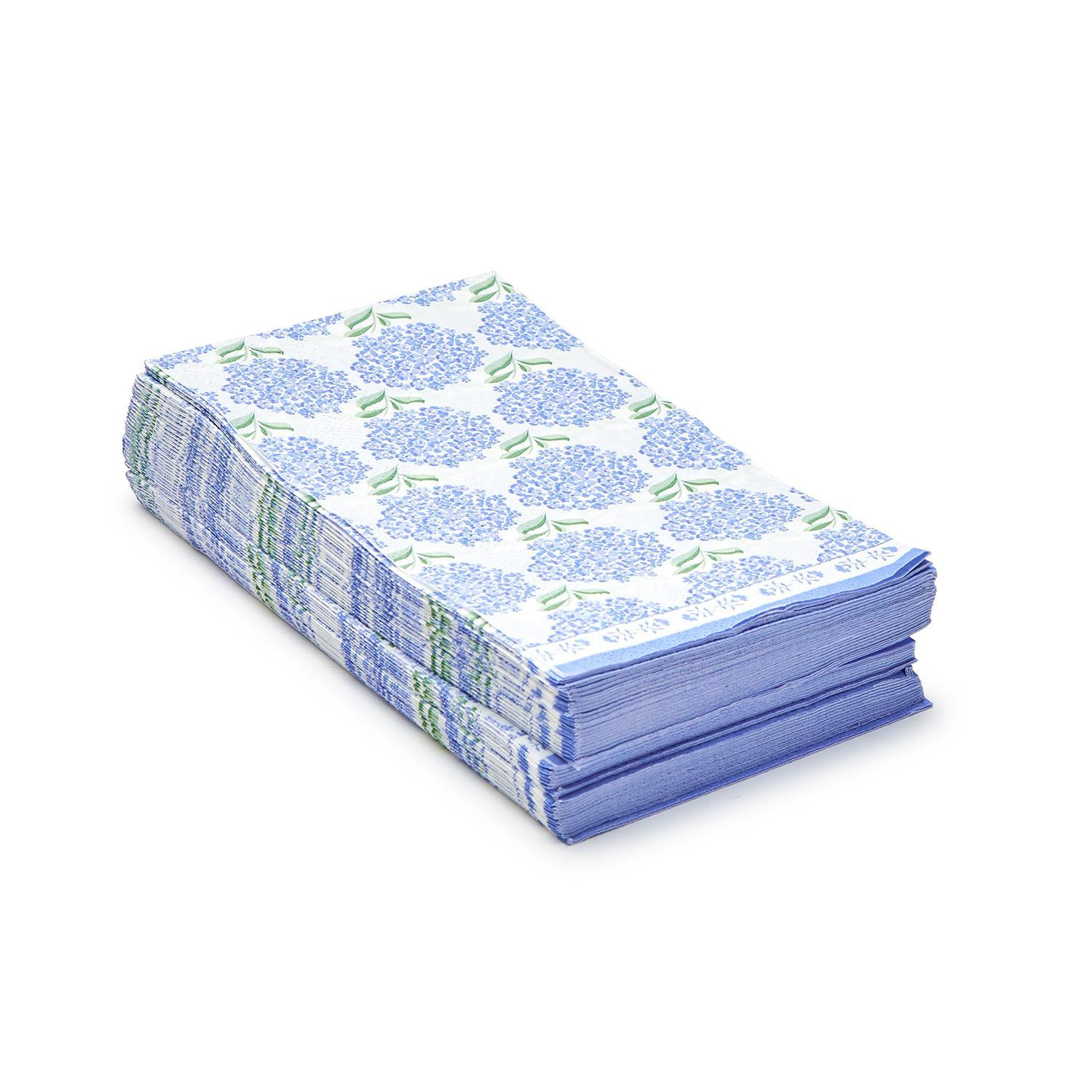 Hydrangea 3-Ply Paper Napkins - Rectangle - Set of 20 - Mellow Monkey