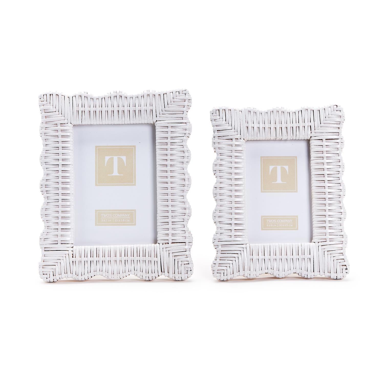 White Wicker Weave Photo Frame - Mellow Monkey