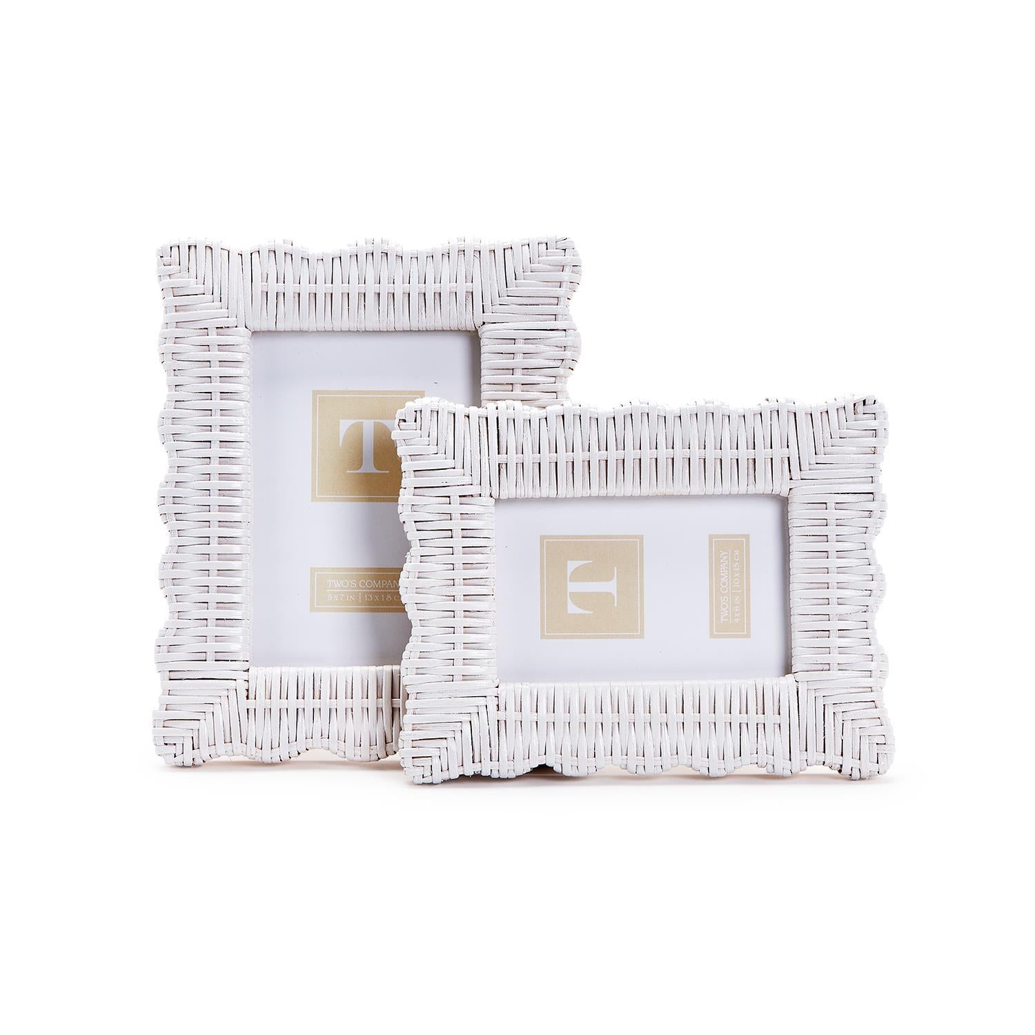 White Wicker Weave Photo Frame - Mellow Monkey