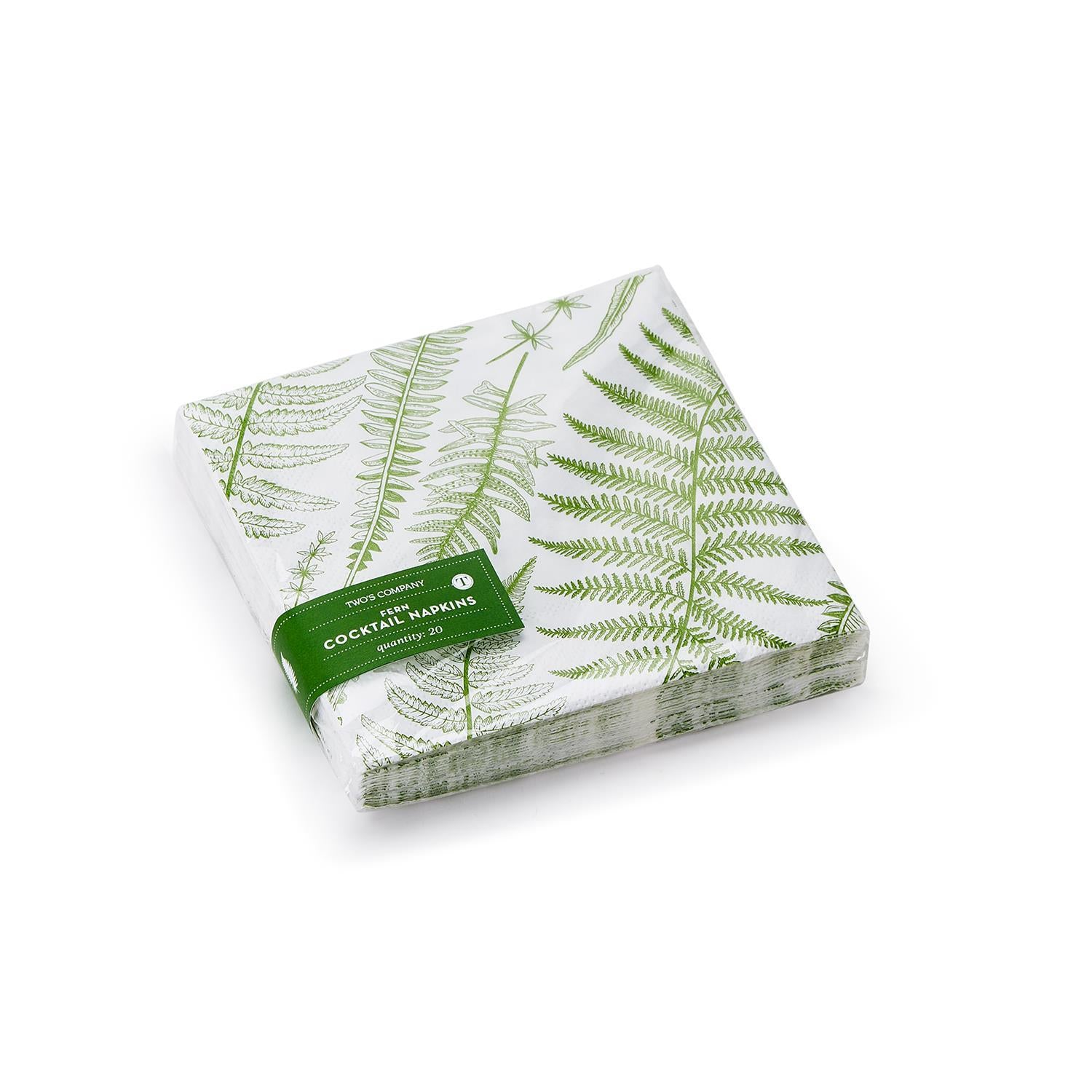 Fern 3-Ply Paper Napkins - Square - Set of 20 - Mellow Monkey