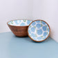 Blue Hydrangea Hand-Crafted Wooden Bowl - Mellow Monkey