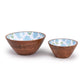 Blue Hydrangea Hand-Crafted Wooden Bowl - Mellow Monkey